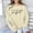 Beige, variant on Women's Casual Loose Fit Hoodie Without Hood Stylish Fashion For Everyday Wear Hoodie Top Light Hoodie Full Zip Auntie Sweatshirt for Women Hooded Zippe Jackets Distressed Sweatshirt Ladies Sweat