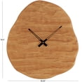 thumbnail image 3 of DecMode 19" Brown Wood Wavy Wall Clock with Black Accents, 3 of 8