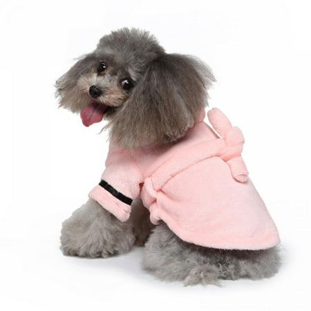 

PRAETER Pet Pajama with Hood Thickened Luxury Soft Cotton Hooded Bathrobe Quick Drying And Super Absorbent Dog Bath Towel Soft Pet Nightwear for Puppy Small Dogs Cats