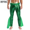 thumbnail image 2 of Pantalones con estampado de escamas de pez de sirena, Leggings para hombre, trajes de Halloween del rey de los mares, disfraz, mallas metálicas brillantes, pantalones, Leggings, 2 of 5