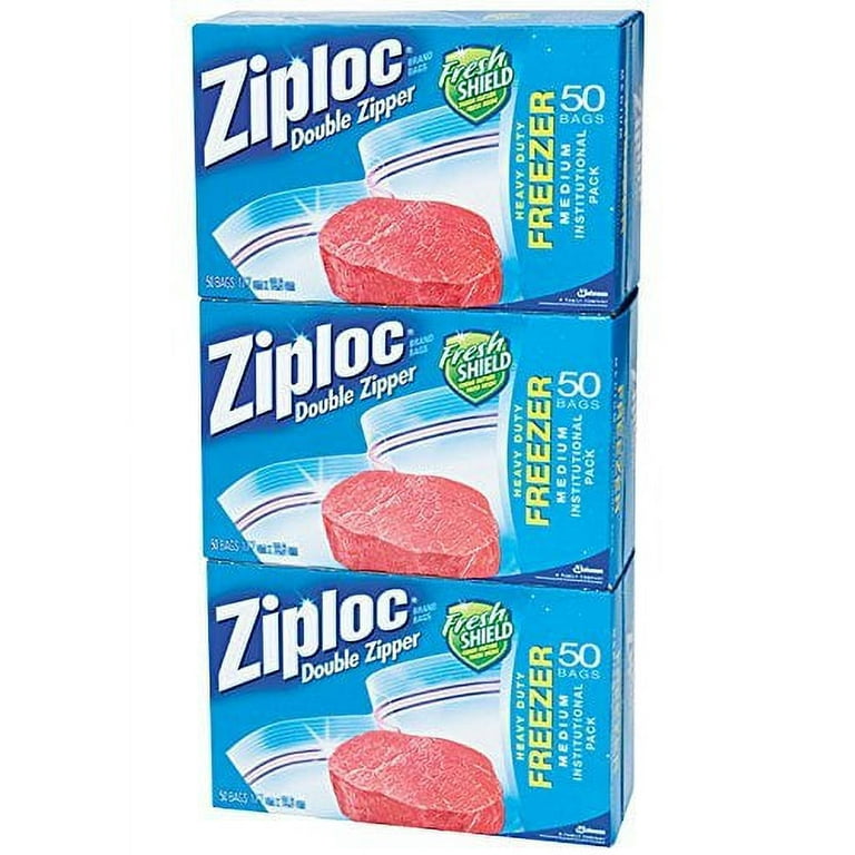 Ziploc Heavy Duty Double Zipper Freezer Food Bags, Quart/Gallon
