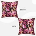 thumbnail image 3 of Fotbe Rose Flowers Pattern Velvet Decorative Throw Pillow Covers with Elegant Piping, Soft Plush Cushion Cover for Sofa, Bed, Car, Office-20"x20", 3 of 8