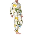 thumbnail image 2 of Naloa Bees Collecting Nectar Men’s Pajamas Set - Long Sleeve Button Down Sleep Shirt and Pajama Bottoms Sleepwear Set-XX-Large, 2 of 7