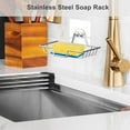 thumbnail image 4 of Home Soap Dish Holder for Shower Wall, Rectangular Bathroom Soap Saver with Drain Holes, 2-pack,Silver, 4 of 5