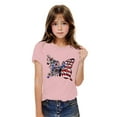thumbnail image 4 of Toddler Casual Patriotic Tshirts Cotton Tee Shirts 4th of July USA Flag Graphic Tees Summer Cute T-Shirts Pink， 7 Years, 4 of 7