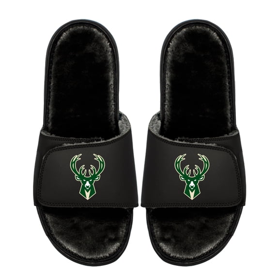 Youth ISlide  Milwaukee Bucks Logo Fur Slide Sandals
