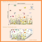 Meitianfacai Floral and Butterfly Window Cling Decals with Double-Sided Visibility, Removable Window Stickers That Add Cheerful Decor to Home Windows and Glass Surfaces (Pink)