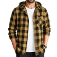 thumbnail image 5 of Jaunzuar Zip Up Hoodie Men Drawstring Long Sleeve Plaid Shirt Men Outdoor Warm Casual Jackets with Pockets XL, 5 of 6