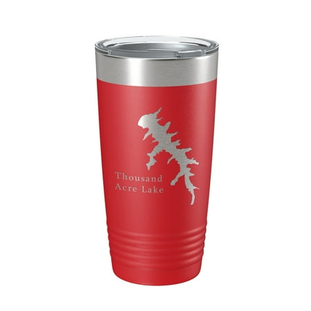 

Carroll County Thousand Acre Recreation Lake Map Tumbler Travel Mug Insulated Laser Engraved Coffee Cup Tennessee 20 oz Red