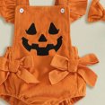 thumbnail image 4 of Dakiuu Baby Girls Halloween Long Sleeve Bodysuit Cute Pumpkin Print Onesie for Infant Fall Party Outfit 0 to 18 Months, 4 of 4