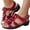 Red, variant on Oyedens Sandals for Women 2024 Boho Flower Gladiator Sandals Ethnic Beach Low Heels T-Strap Sandals