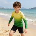 thumbnail image 2 of YAYUBA Boys Girls UPF 50+ Rash Guard Neon Swim Shirts UV Sun Protection Long Sleeve Swimwear for Kids Slim Fit Size Little Boys, Light Green, 2 of 5