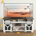 thumbnail image 5 of Farmhouse TV Stand for 75" TVs with LED Lights & Sliding Barn Doors, Entertainment Center Media Console Adjustable Shelves Storage Cabinet, 5 of 9