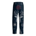thumbnail image 4 of Fabrcox Christmas Loose Fit Pajama Pants for Men Wide Leg Baggy Elastic Waist Pj Pants with Pockets Casual Santa Claus Printed Drawstring Pajama Bottoms Navy XXL, 4 of 4