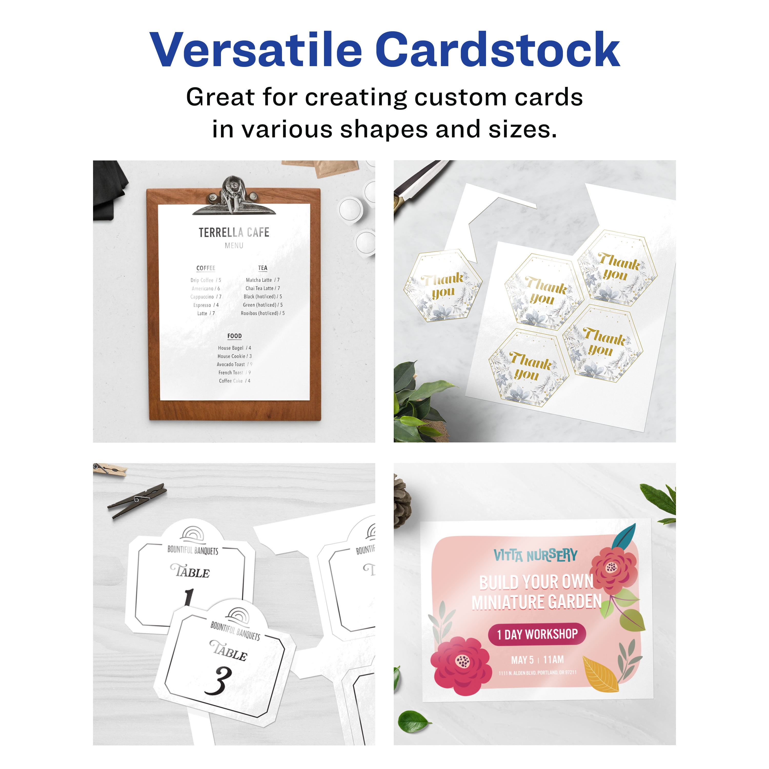 Avery Printable Cardstock, 8.5" x 11", Glossy White, 25ct
