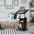 thumbnail image 3 of Gymax Chariot de Bureau pour Ordinateur Portable Assis-Debout Mobile à Roulettes Hauteur Réglable avec Rangement Noir, 3 of 10