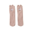 thumbnail image 2 of MORESEC Women's Cute Cartoon Mid Calf Socks, Thick Warm Floor Sleep Socks, Coral Fleece Funny Expression Socks for Winter, 2 of 5
