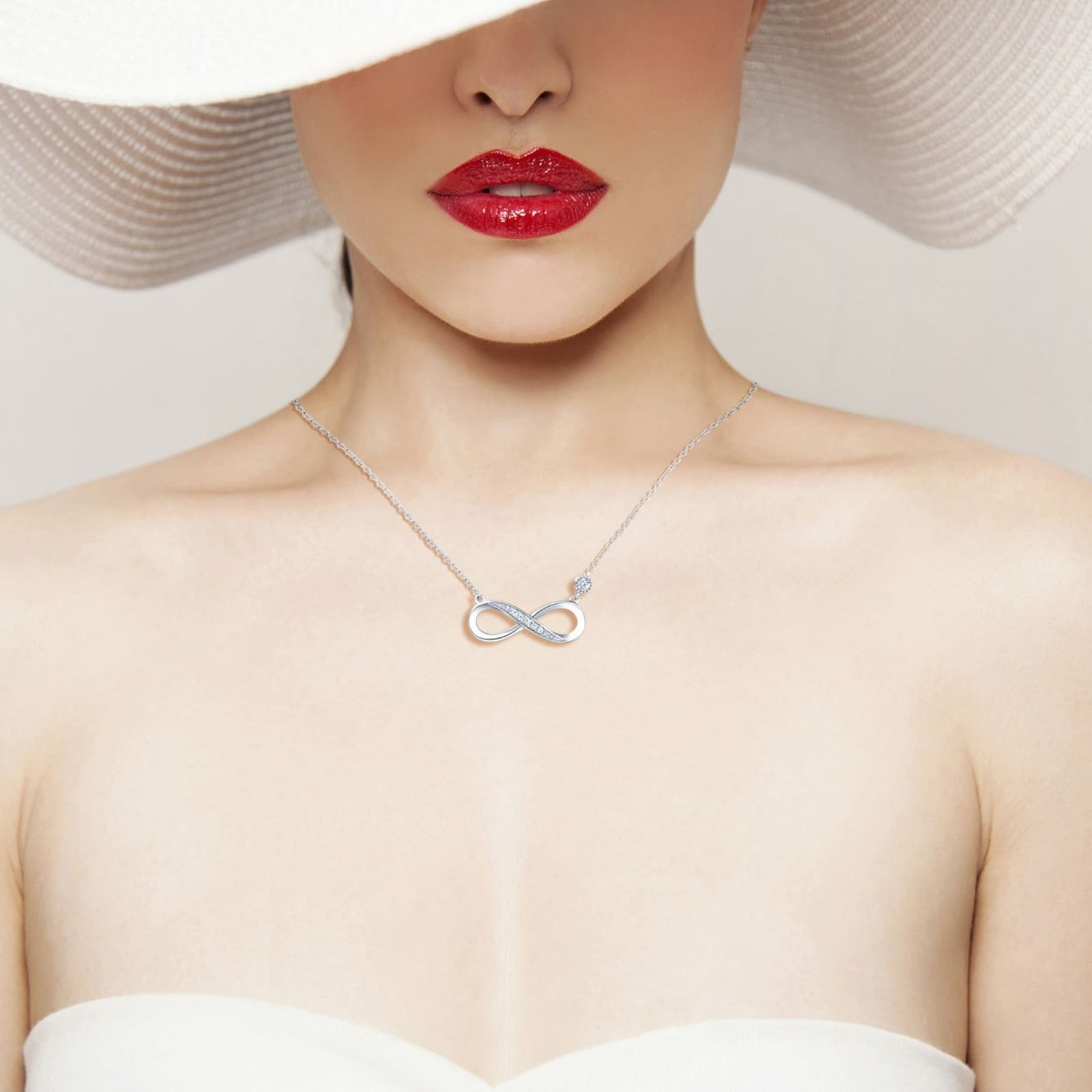 SFTING Necklace for Women Infinity Necklaces Silver 18K Plated Love Pendant Gifts for Women