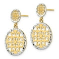 thumbnail image 2 of Primal Gold 14 Karat Yellow Gold and White Rhodium Diamond Cut Circles Dangle Post Earrings, 2 of 4