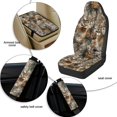 thumbnail image 6 of Xixirimido Car Seat Cover Set of 5 Pieces Front Seat Covers with Matching Seat Belt and Center Console Covers PU Leather Fits Most Vehicles, Hunting Deer Forest Camo, 6 of 8