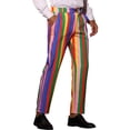 thumbnail image 5 of INSPIRE CHIC Striped Dress Pants for Men's Contrast Color Stripe Trousers 38 Rainbow Purple, 5 of 5