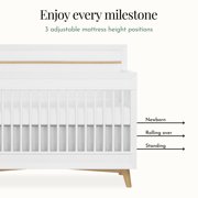 Evolur Loft Antilia Mid-Century 4-In1 Crib, White & Natural