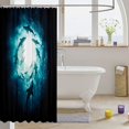 thumbnail image 3 of Manfei Underwater Shark Shower Curtain 72Wx72L, Deep Ocean Animal Bathroom Curtain, Teal Blue, 3 of 5