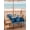 SkyBlue DarkBlue, variant on Outdoor Tablecloth with Umbrella Hole and Zipper, Christmas Snowflake Blue Round Table Cloth 54 Inch Waterproof Tablecloth, Winter Stripe Xmas Texture on Linen Picnic Table Cover for Patio Camping