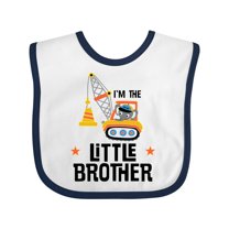 Inktastic Little Brother Construction Truck Boys Boys Baby Bib