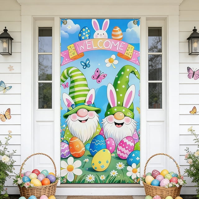 Cheapark Rideau de Porte de Pâques Accessoire Décoratif pour Présentation de Fête Lot de 6