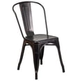 thumbnail image 1 of Pemberly Row Metal Stackable Dining Side Chair in Black and Antique Gold, 1 of 7