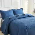 thumbnail image 6 of MarCielo  3 Piece Cotton Oversized Bedspread Quilt Set Tmonica Cosmic Navy - Queen, 6 of 6