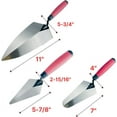 thumbnail image 2 of Wedge: 5 Piece Professional Masonry Trowel Set  Tempered Steel Blades  Contains 13" Brick Jointer, 6" Pointing Trowel, 7" Gauging Trowel, 11" Brick Trowel, 11" Plastering Trowel, 2 of 6