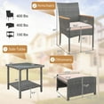 thumbnail image 3 of Costway 5 PCS Patio Conversation Set with Soft Cushions Ottomans & Tempered Glass Top Table, 3 of 9