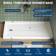 thumbnail image 4 of YUSAZENS 60x32 Inch Non-Slip Acrylic Shower Base Single Threshold with Left Drain Stainless Steel Cover Drain Assembly Shower Pan Kit for Shower Enclosure White, 4 of 8