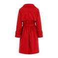 thumbnail image 7 of Pimfylm Women's Notch Lapel Double Belted Long Outwear Winter Coat Red, XL, 7 of 7
