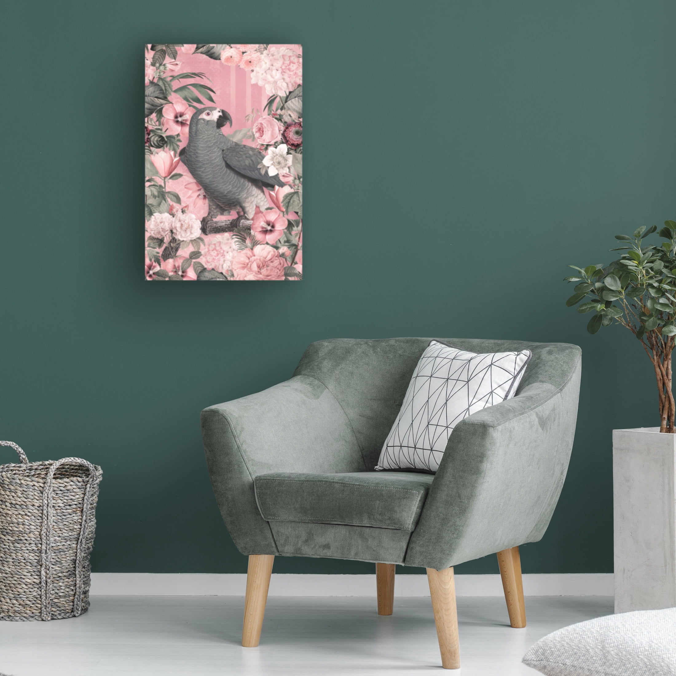 Trademark Fine Art Andrea Haase  The Parrots Paradise Garden 2 Pastel Pink Canvas Wall Art