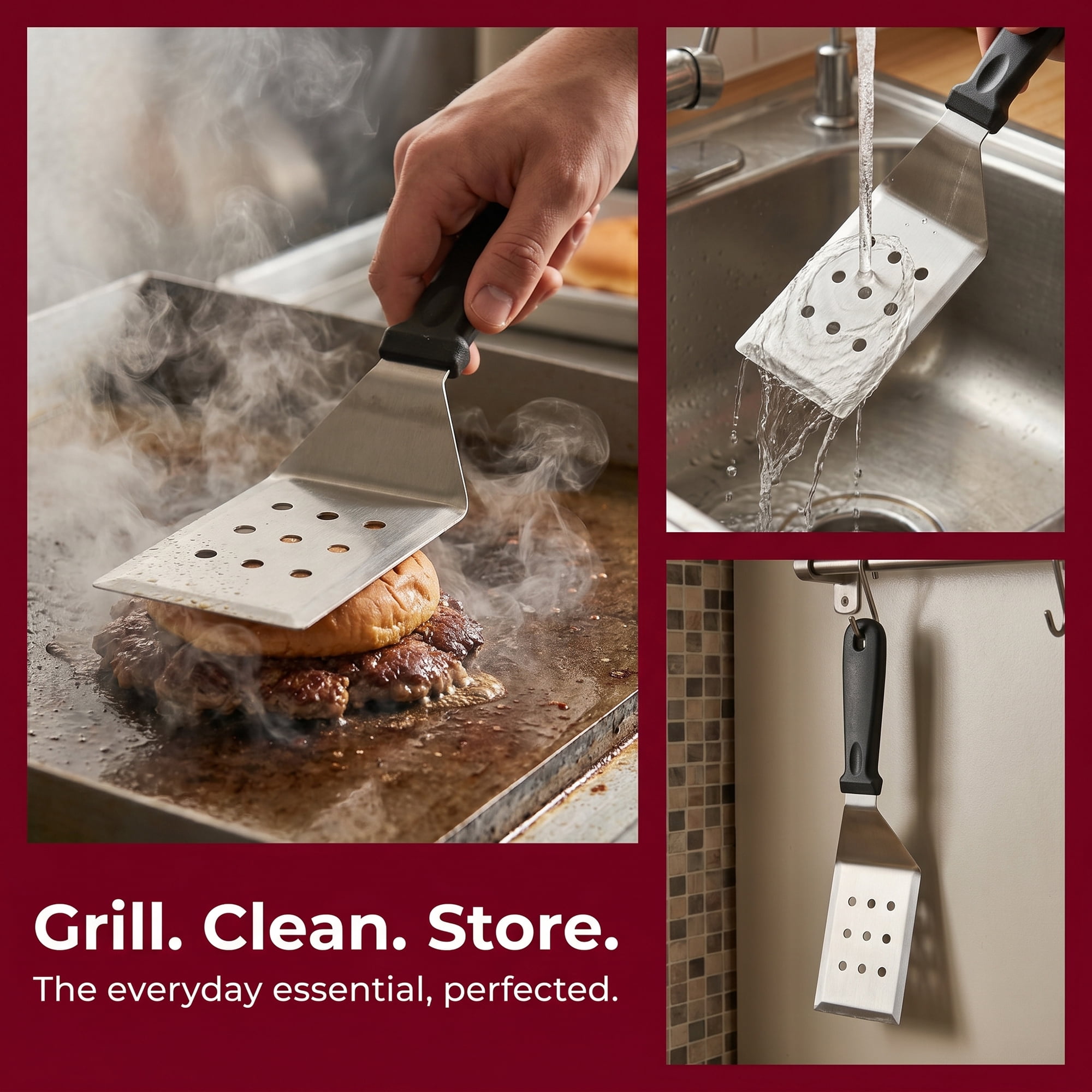 Unique Bargains Heat-Resistant Safe Spatula Utensil Silver-Missed Scoop 8.9" x 2.8"