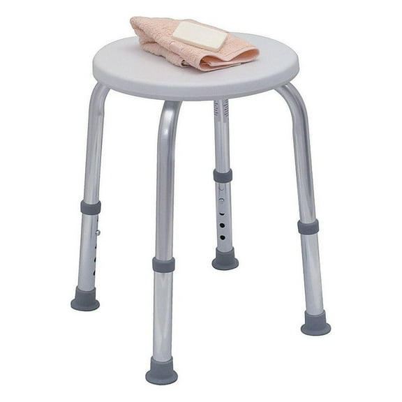 DMI Shower Chair Bath Seat for Tub or Shower Bench for Inside Shower, Made of Non Slip Aluminum with Plastic Seat, No Tools Needed, Adjustable Height, Holds Weight up to 250 Pounds, Bath Stool, White