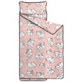 thumbnail image 2 of Kawaii Cat Pink Pattern Teens Toddler Nap Mat with Pillow, Sleeping Mat Bag for Preschool Daycare 59"x22", 2 of 6