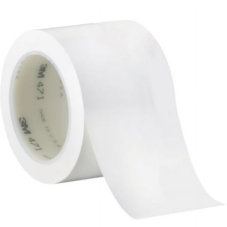 3M™ 471 Vinyl Tape, 3" Core, 3" x 36 Yd., White, Case Of 3