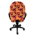 thumbnail image 3 of Geometric Office Chair Slipcover, Triangles and Rhombuses with Warm Colors Retro Inspirations Abstract Illustration, Stretch Decorative Fabric Cover, Standard Size, Multicolor, by Ambesonne, 3 of 5