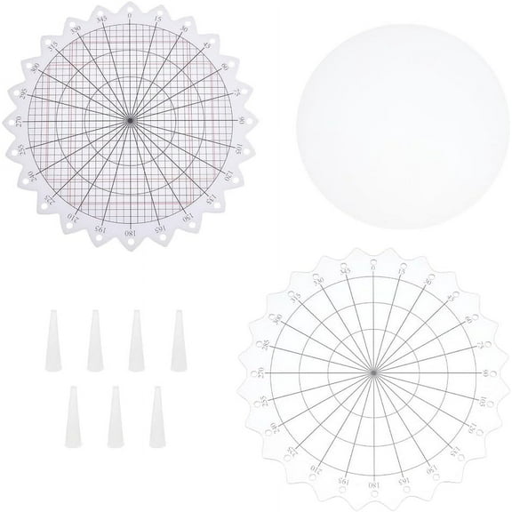 10Pcs/Set Rotating Stamping Platform Clear Acrylic Stamp Spin Tool Circular Stamping Positioning Tool with 24 Equal Intervals for Scrapbooking Crafts Card Making Arts Supplies