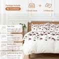 thumbnail image 6 of 3 Piece Red Roses Duvet Cover Set Full Size, Microfiber Comforter/Quilt Cover with Corner Ties and 2 Pillowcases, Spring Floral Summer Botanical Weeping All Season Soft Bedding with Zipper Closure, 6 of 8