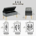 thumbnail image 3 of HOMCOM Upholstered Storage Ottoman Bench with Wood Legs, Charcoal Grey, 3 of 10