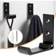 thumbnail image 2 of Ganchos de pared plegables, 4 piezas de soporte para casco montado en la pared, ganchos invisibles, gancho de pared de aluminio, con tornillos, gancho para toalla y chaqueta (negro), 2 of 5