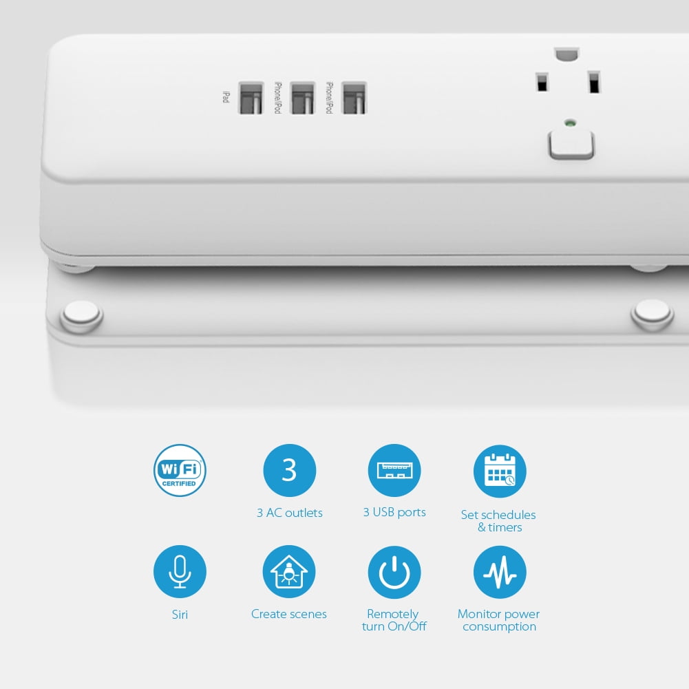 SMART PLUG Koogeek activée par réseau Wi-Fi Fonctionne avec Apple Homekit 