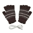 thumbnail image 2 of SPRING PARK Unisex USB Electric Heating Warm Half Finger Knit Gloves Stretchy Women Men Winter Stripe Warmer Knitted Mittens Fingerless, 2 of 7