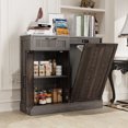 thumbnail image 3 of KIGOTY Kitchen Tilt-Out Trash Cabinet, Pet Proof Wood Trash Cans for Dining Room,Living Room, Black, 3 of 7