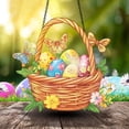 thumbnail image 6 of Easter Egg Basket Sunshade Ornament 20cm Stained Glass Style with Reflections Colorful Hanging Decor for Indoor Outdoor Spring Party Decorations, 6 of 9